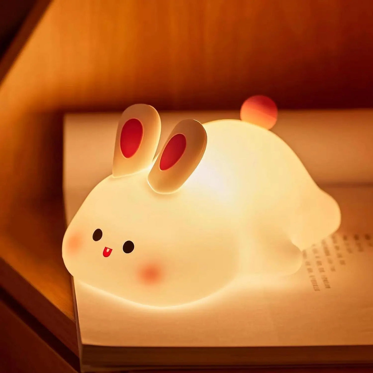 Cute Rabbit Silicone Night Light – Soft Touch LED Lamp for Kids & Cozy Home Decor