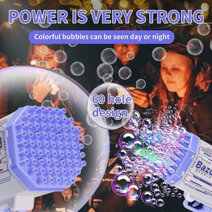 2-in-1 Electric Bubble Gun – High-Speed Bubble Blaster for Kids, Parties & Outdoor Fun