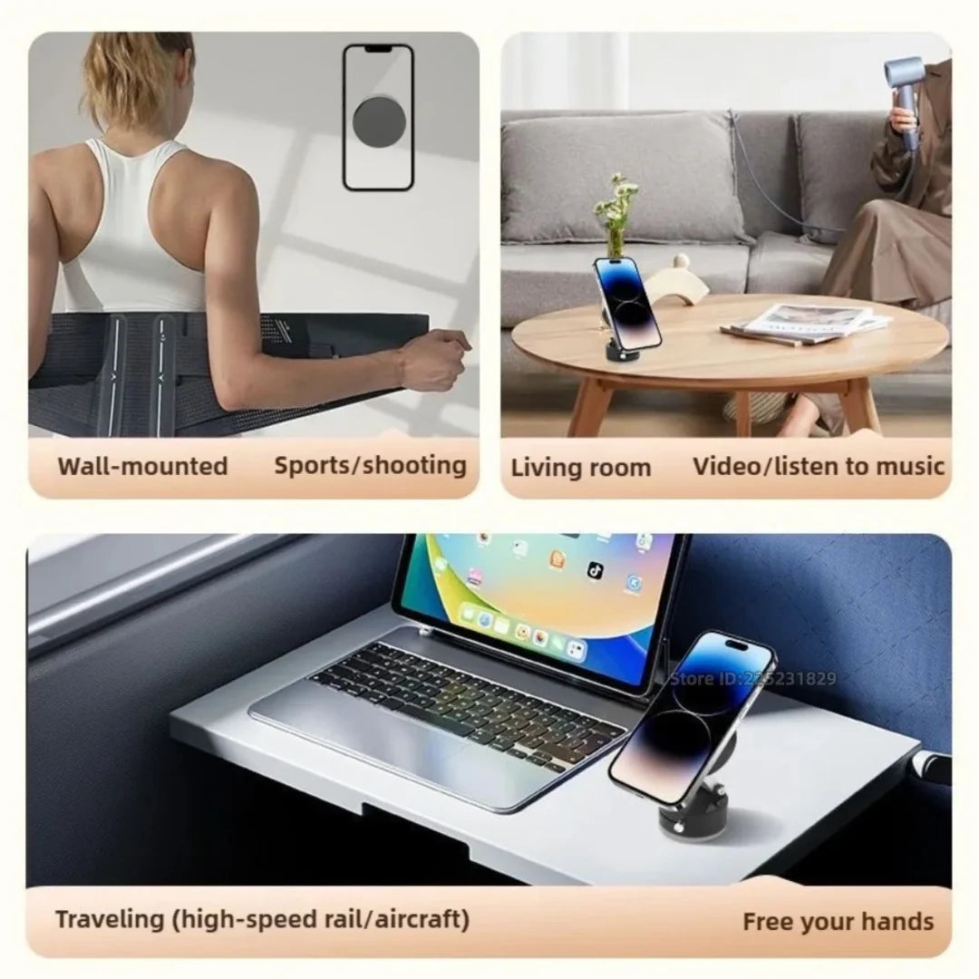 360° Rotating Magnetic Phone Holder – Foldable & Retractable Universal Phone Mount