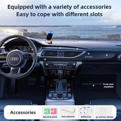 360° Rotating Magnetic Phone Holder – Foldable & Retractable Universal Phone Mount