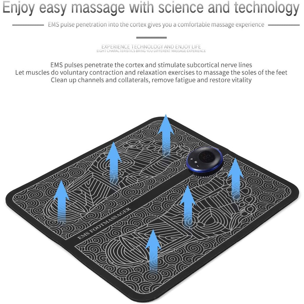 EMS Foot Massager Mat – USB Rechargeable Electric Acupuncture Pad for Blood Circulation