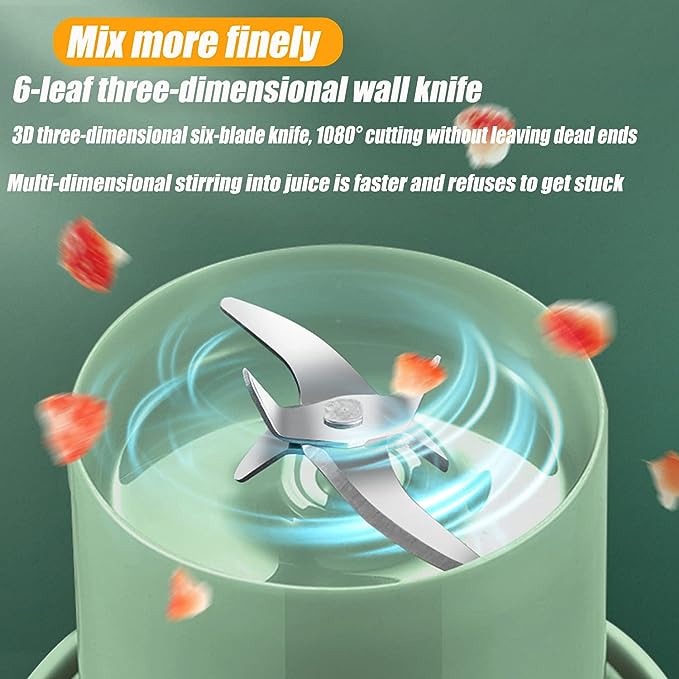 Portable Mini Juicer Blender – Cordless Rechargeable Juicing Cup with Straw for Home & Travel