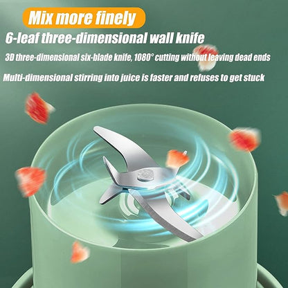 Portable Mini Juicer Blender – Cordless Rechargeable Juicing Cup with Straw for Home & Travel