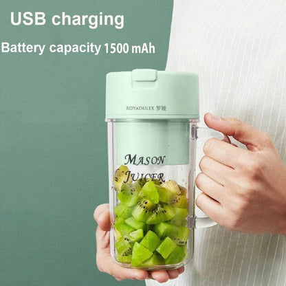 Portable Mini Juicer Blender – Cordless Rechargeable Juicing Cup with Straw for Home & Travel