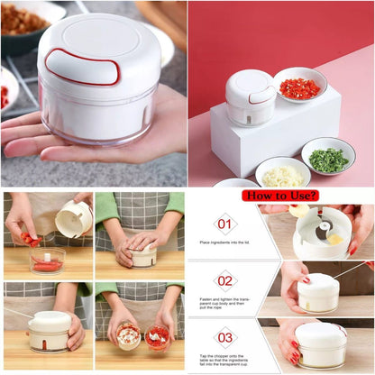 Mini Food Chopper – Compact Manual Vegetable & Garlic Chopper for Quick Meal Prep