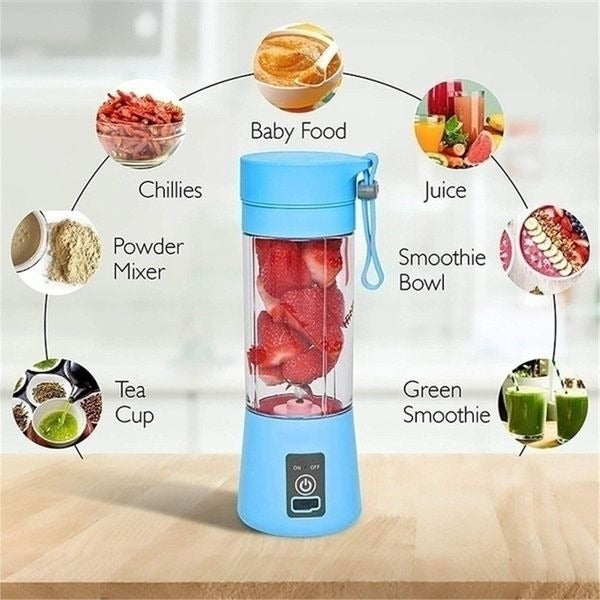 Portable Mini Juicer Blender – Cordless Rechargeable Juicing Cup with Straw for Home & Travel