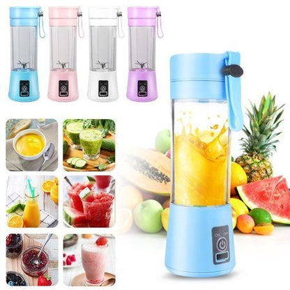 Portable Mini Juicer Blender – Cordless Rechargeable Juicing Cup with Straw for Home & Travel