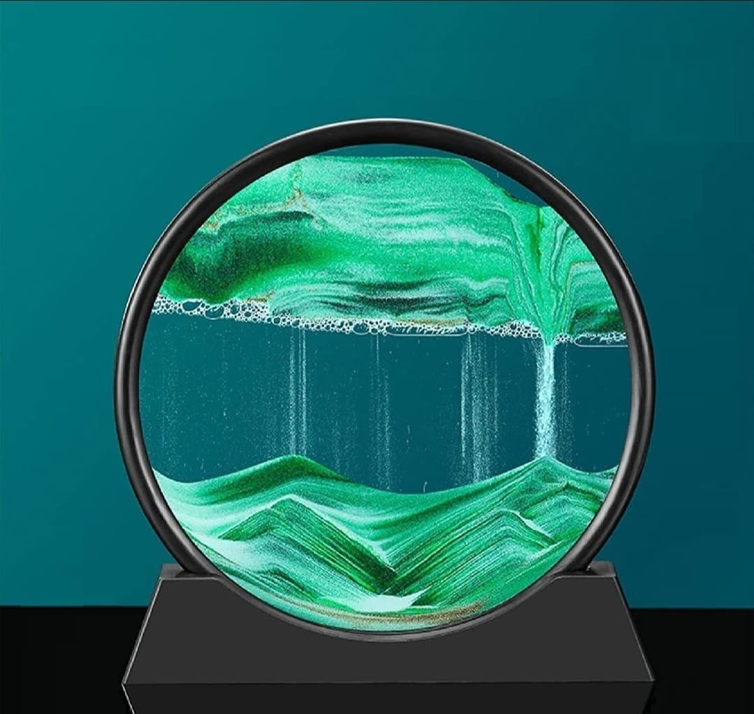 3D Moving Sand Art Lamp – Decorative Sandscape Frame with Stand for Table & Home Decor