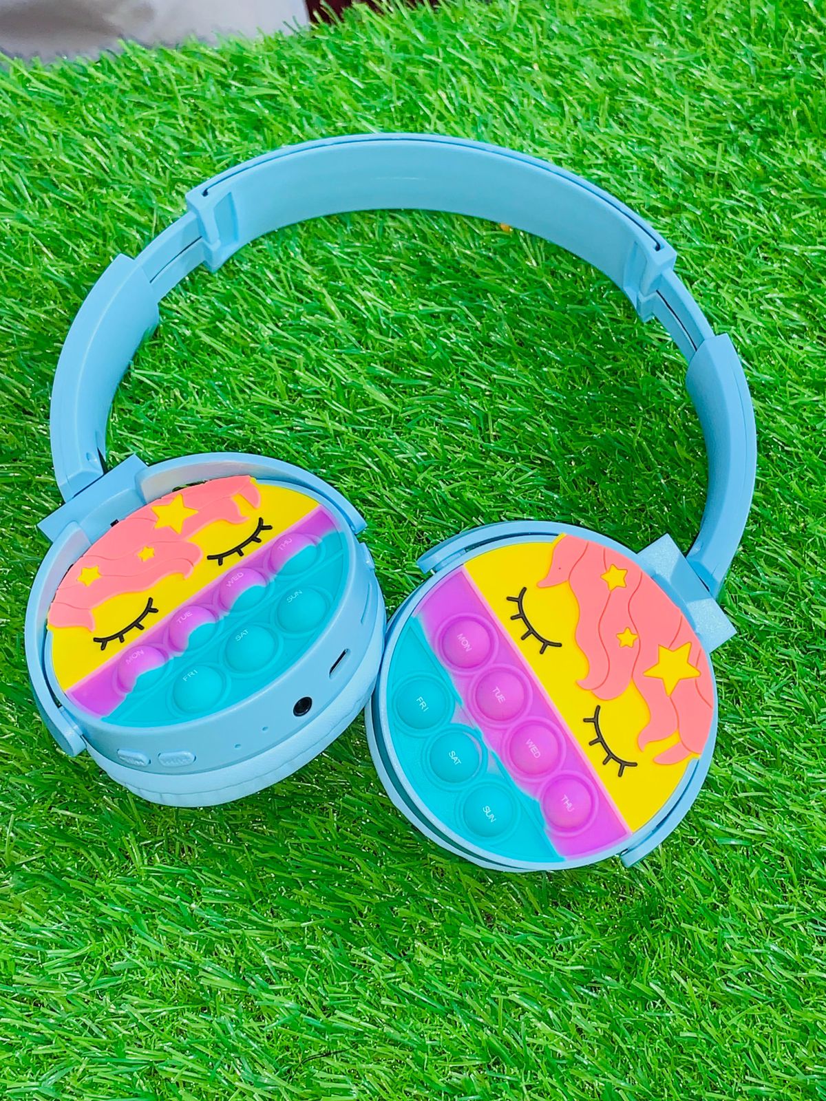 Cute Pop It Wireless Bluetooth Headphones – Foldable Headset with Memory Card Support & Wired/Wireless Modes