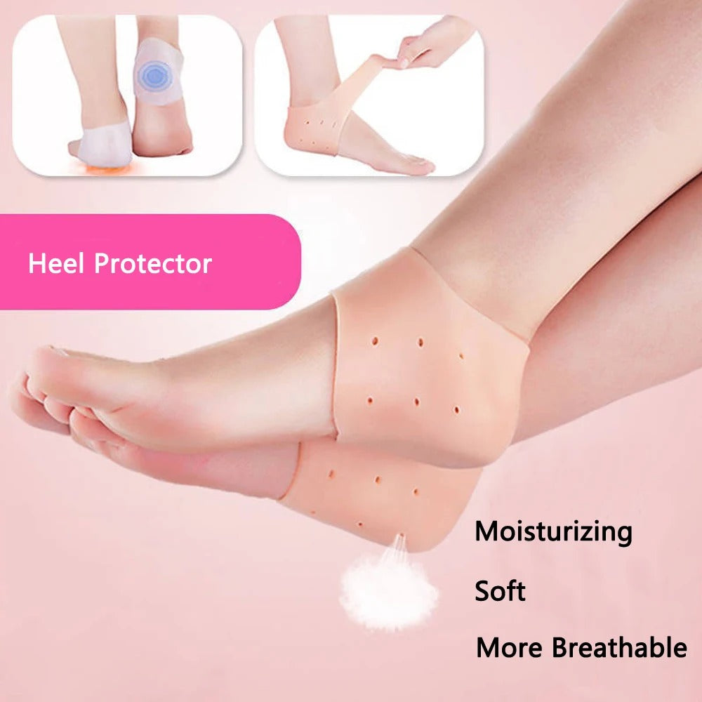 Silicone Gel Heel Pads – Soft Heel Protectors & Anti-Crack Heel Socks for Men & Women