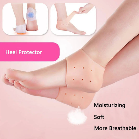 Silicone Gel Heel Pads – Soft Heel Protectors & Anti-Crack Heel Socks for Men & Women