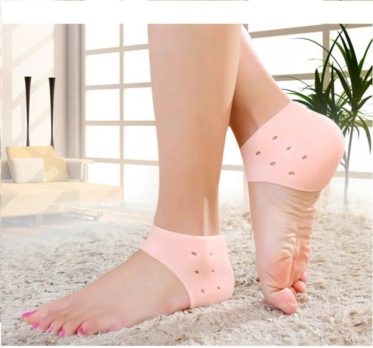 Silicone Gel Heel Pads – Soft Heel Protectors & Anti-Crack Heel Socks for Men & Women