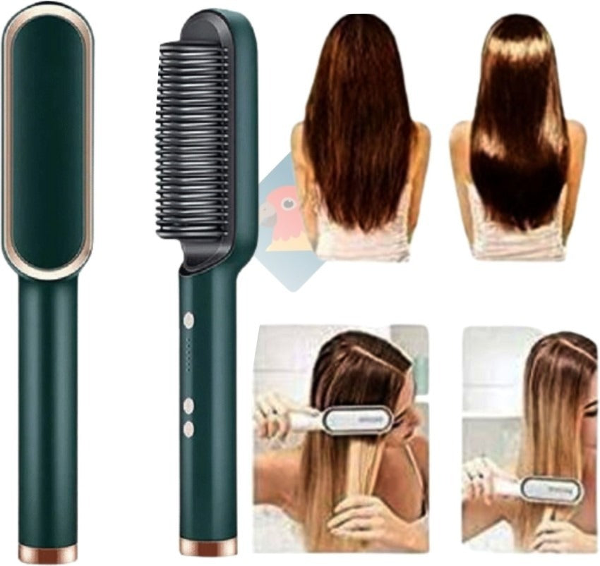 909 Hair Straightener Brush – 6-Mode Heated Straightening Comb for Smooth, Sleek Hair