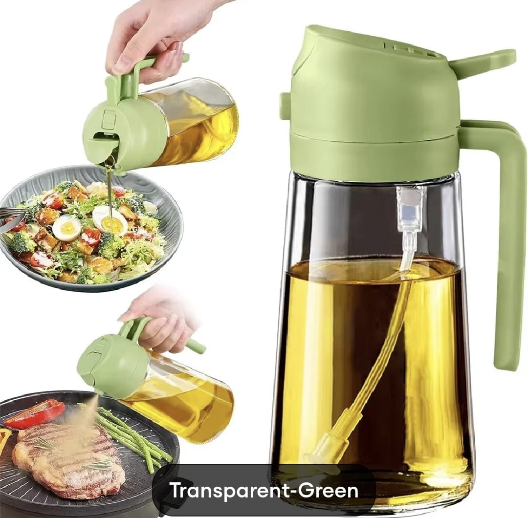 470ml 2-in-1 Oil Sprayer Bottle – Glass Olive Oil Dispenser for Easy & Controlled Pouring