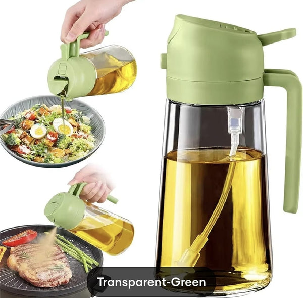 470ml 2-in-1 Oil Sprayer Bottle – Glass Olive Oil Dispenser for Easy & Controlled Pouring