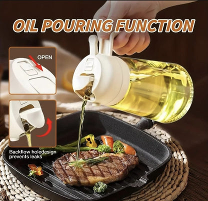 470ml 2-in-1 Oil Sprayer Bottle – Glass Olive Oil Dispenser for Easy & Controlled Pouring