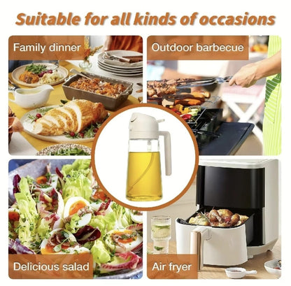 470ml 2-in-1 Oil Sprayer Bottle – Glass Olive Oil Dispenser for Easy & Controlled Pouring