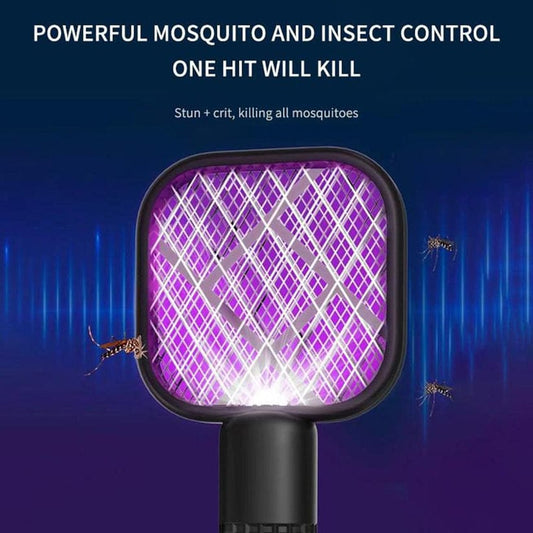 USB Rechargeable Mosquito Killer Racket – Portable Electric Mosquito Swatter with UV Light