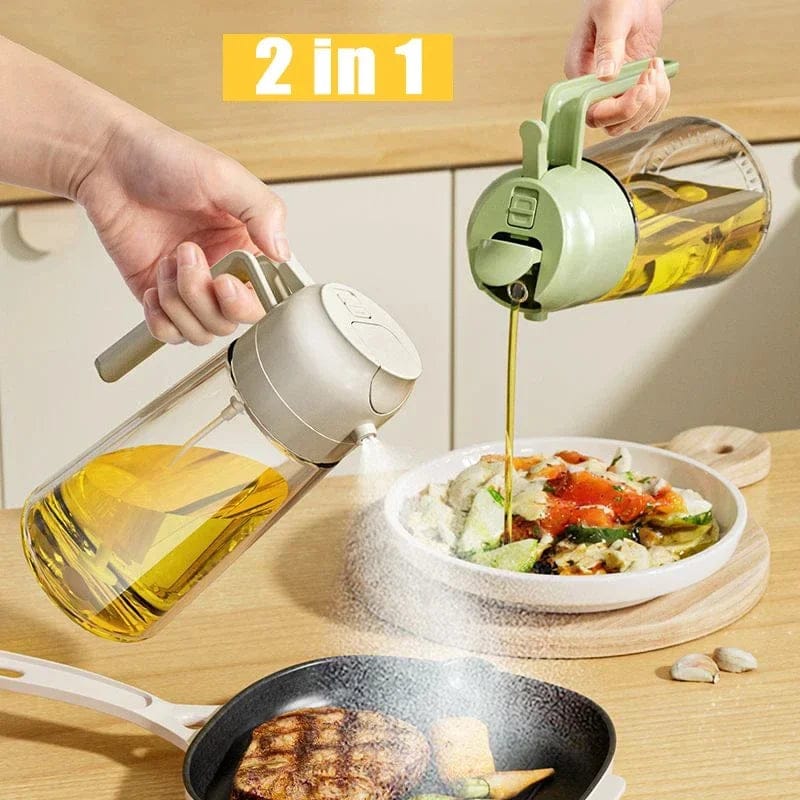 470ml 2-in-1 Oil Sprayer Bottle – Glass Olive Oil Dispenser for Easy & Controlled Pouring