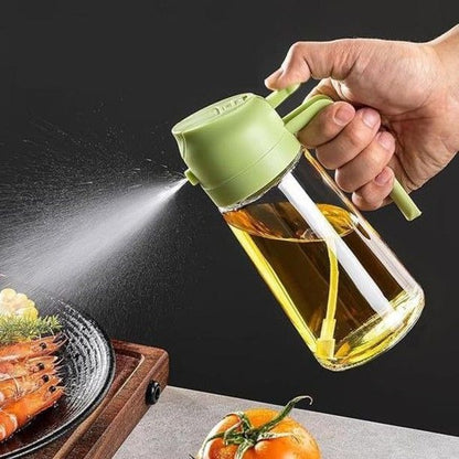 470ml 2-in-1 Oil Sprayer Bottle – Glass Olive Oil Dispenser for Easy & Controlled Pouring