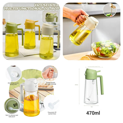 470ml 2-in-1 Oil Sprayer Bottle – Glass Olive Oil Dispenser for Easy & Controlled Pouring