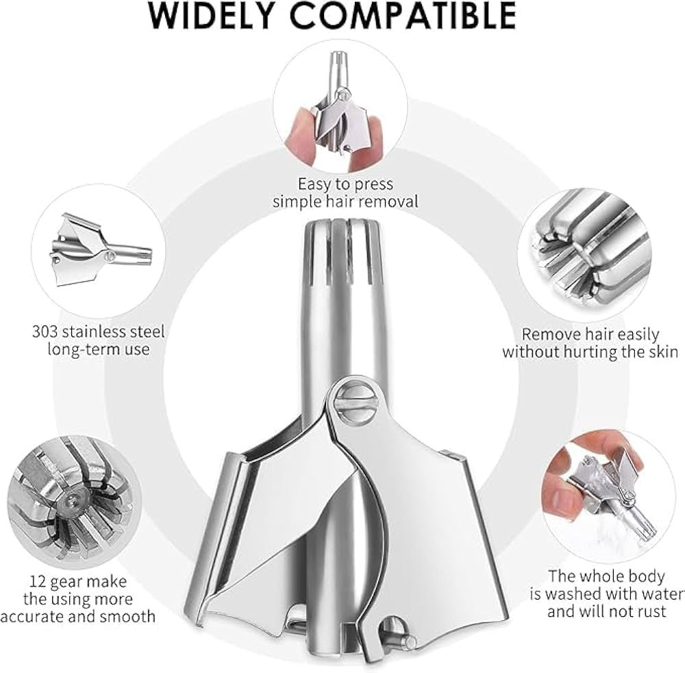 Mini Portable Nose Hair Trimmer – Stainless Steel Manual Grooming Tool for Easy & Comfortable Use
