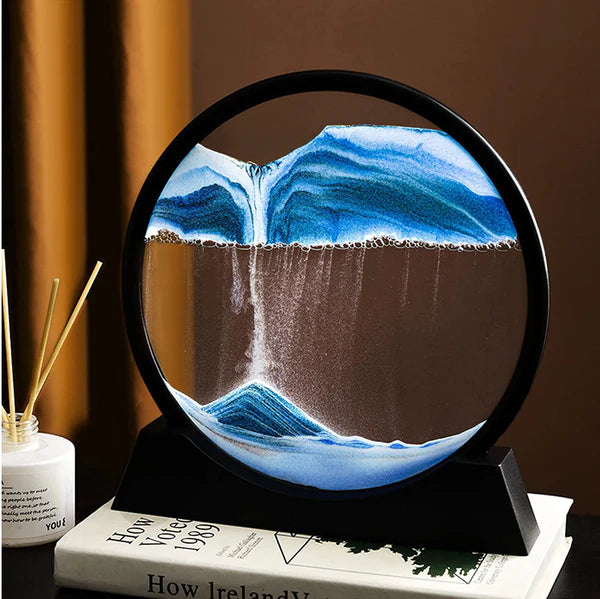 3D Moving Sand Art Lamp – Decorative Sandscape Frame with Stand for Table & Home Decor