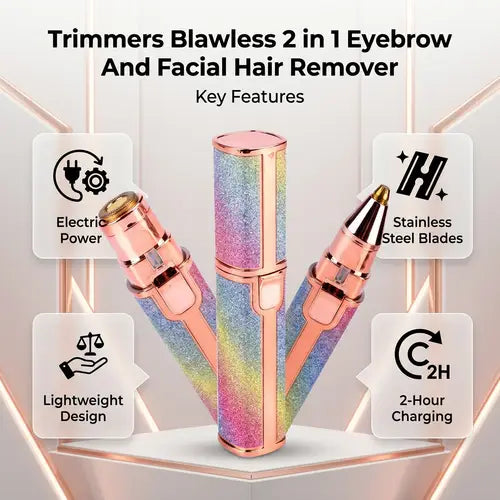 2-in-1 Rechargeable Eyebrow Trimmer & Facial Shaver – Precise Hair Removal Tool