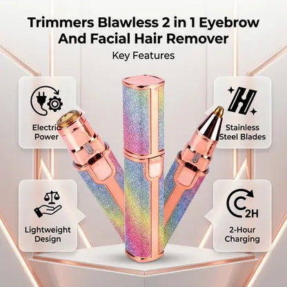 2-in-1 Rechargeable Eyebrow Trimmer & Facial Shaver – Precise Hair Removal Tool