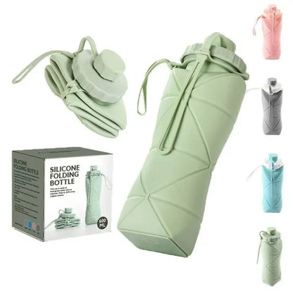600ml Foldable Silicone Water Bottle – Collapsible & Portable Travel Bottle