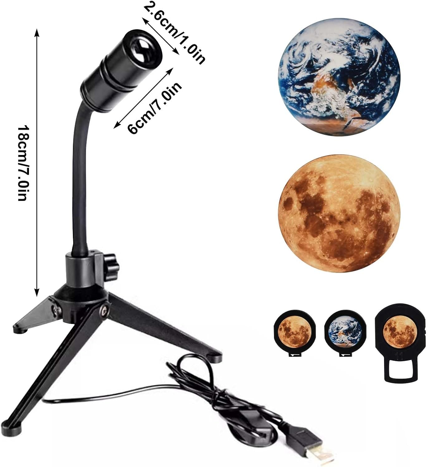 Moon Earth Galaxy Projector Lamp – Starry Sky Atmosphere Night Light