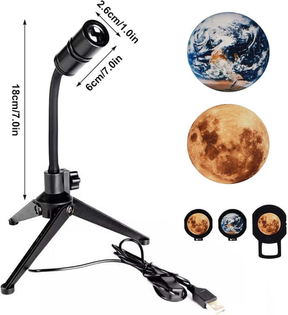 Moon Earth Galaxy Projector Lamp – Starry Sky Atmosphere Night Light