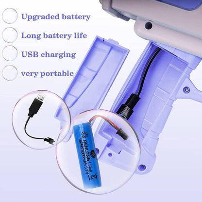 2-in-1 Electric Bubble Gun – High-Speed Bubble Blaster for Kids, Parties & Outdoor Fun