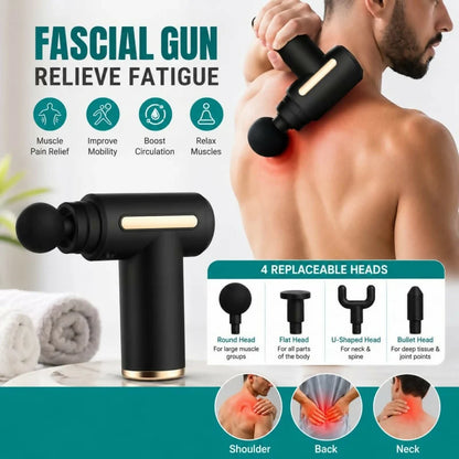 5-in-1 Deep Tissue Massage Gun – 6-Speed Full Body Muscle Massager with 4 Massage Heads