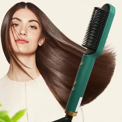 909 Hair Straightener Brush – 6-Mode Heated Straightening Comb for Smooth, Sleek Hair