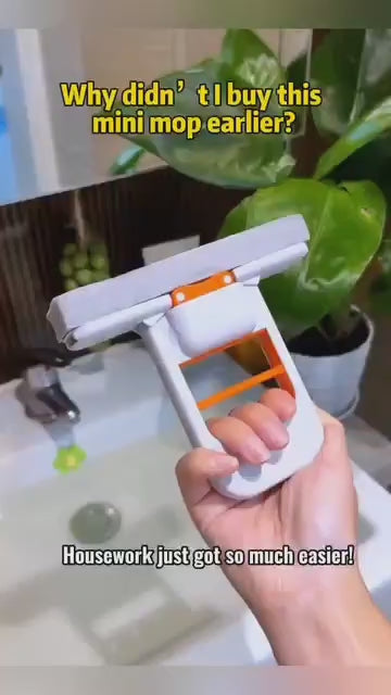 Foldable Mini Mop – Portable Self-Squeezing Wet & Dry Cleaning Mop for Desk, Table & Home