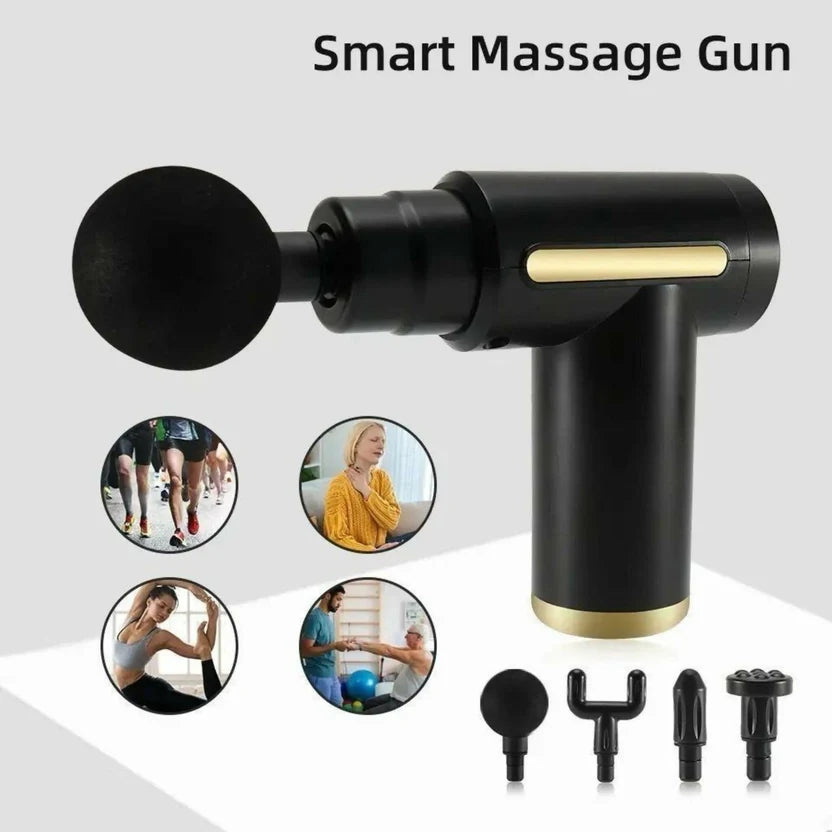 5-in-1 Deep Tissue Massage Gun – 6-Speed Full Body Muscle Massager with 4 Massage Heads